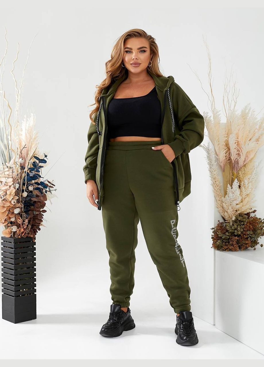 Теплый женский костюм на флисе цвет бордо New Trend (304649711)