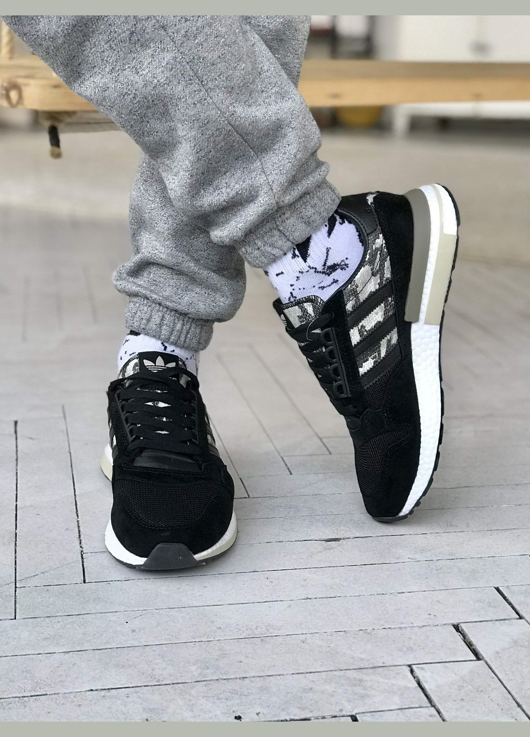 Черные демисезонные кроссовки мужские и женские adidas zx 500 black | адидас zx 500 черные No Brand