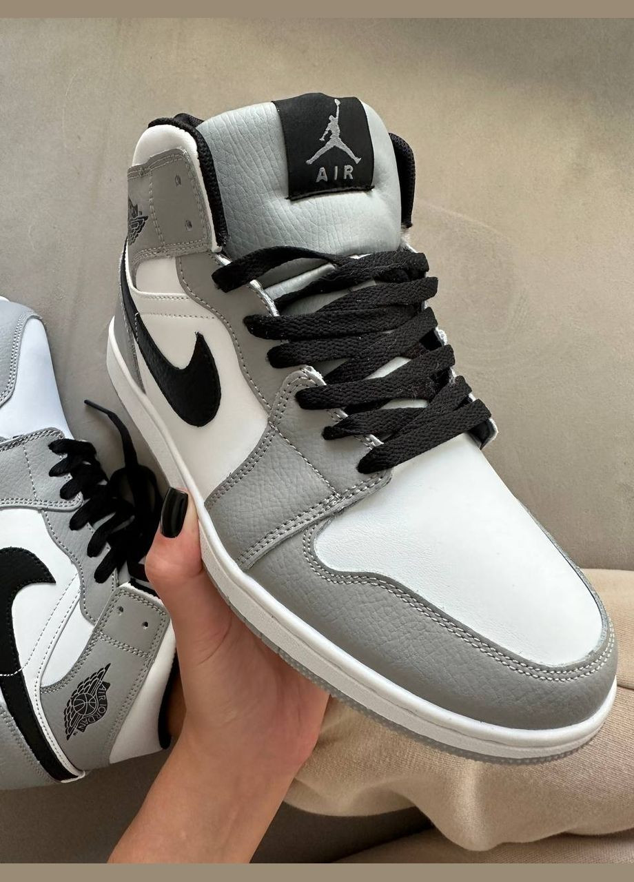 Кросівки зимові жіночі і чоловічі Nike Air Jordan 1 winter gray white fur | Найк Аір Джордан 1 сірі білі з хутром No Brand сірі зими (308072595)
