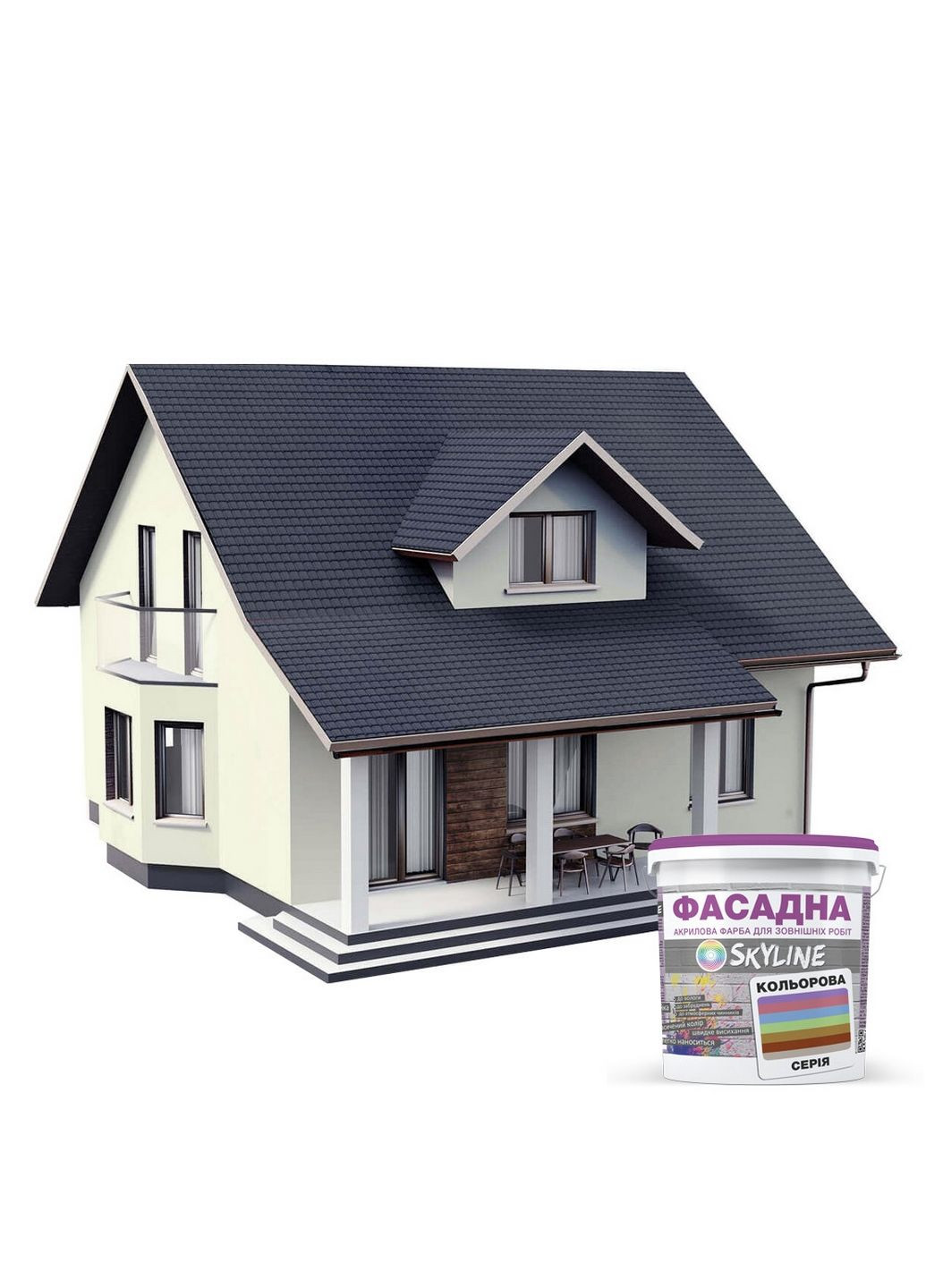 Краска фасадная акрил-латексная 0603-Y20R 5 л SkyLine (289459198)