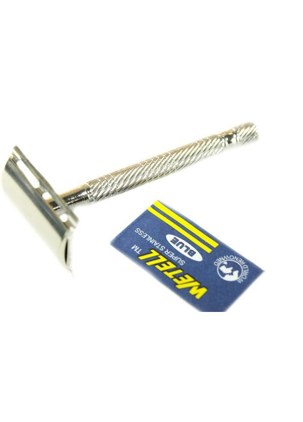 Станок для бритья Wetell металлический на планшете с лезвием 9см. FROM FACTORY SMS (339104733)