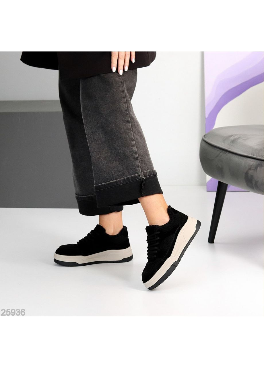 Зимние кроссовки No Brand чёрные зима (369363761)