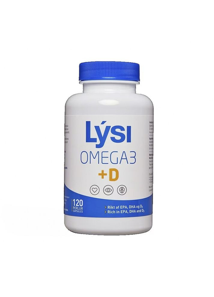 Омега та Вітамін D3 Omega3 + D, 120 капсул LYSI (361137657)