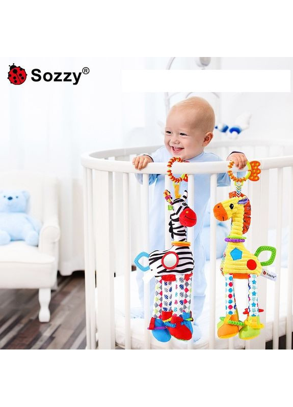 Розвиваюча іграшка-підвіска на коляску Жираф 47см, брязкальце, підвіска у ліжечко Sozzy (370676694)