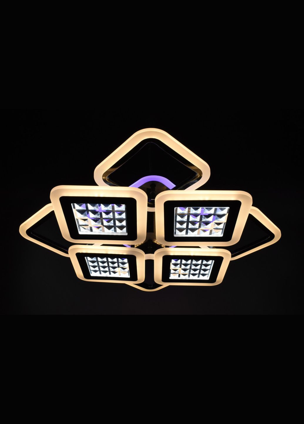 Люстра світлодіодна стельова LED світильник для квартири на стелю лед з пультом 26121 Чорний 11х54х62 см. Sunnysky (364765871)