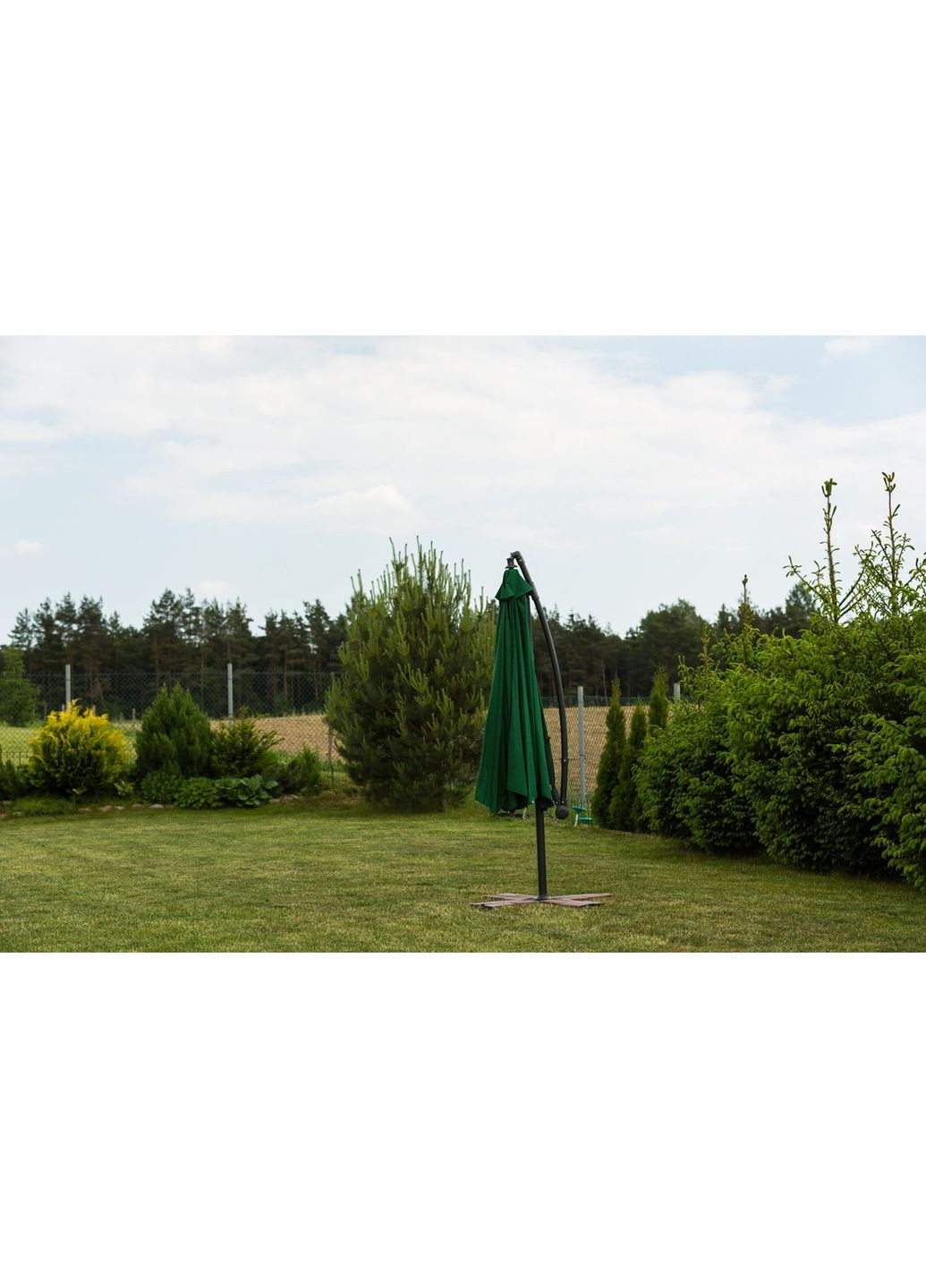 Садовый раскладной зонтик Garden (диаметр - 3 метра) с боковой стойкой, Зеленая Funfit (370619357)