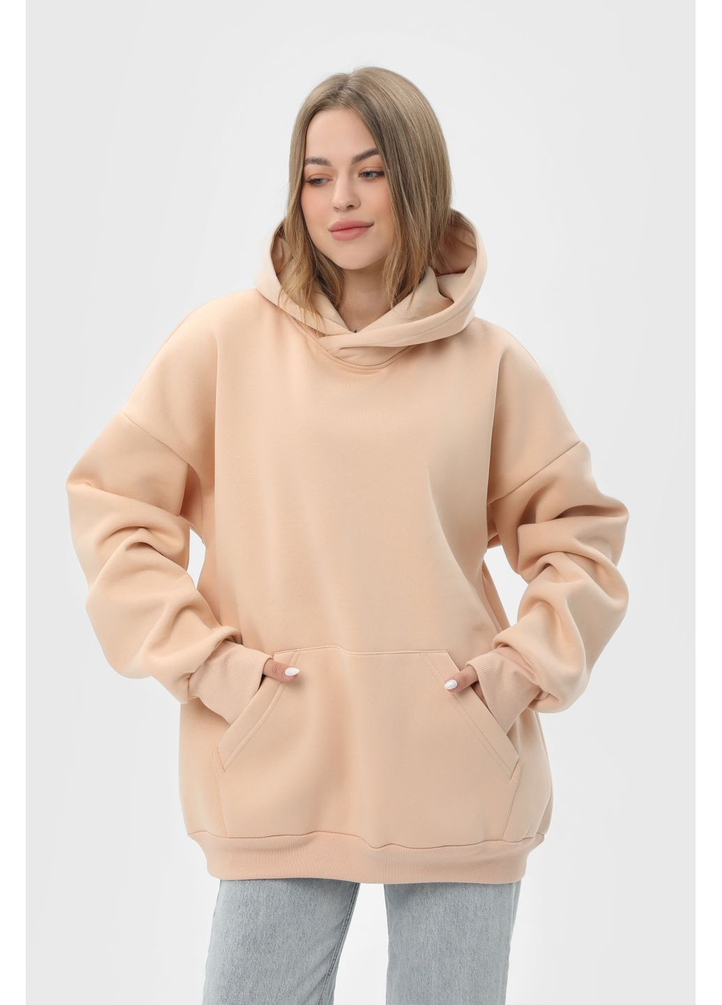 Набір жіночих худі оверсайз OVERSIZE 2шт.( U0404W-Cream-Pink) RAY BASIC (363176318)