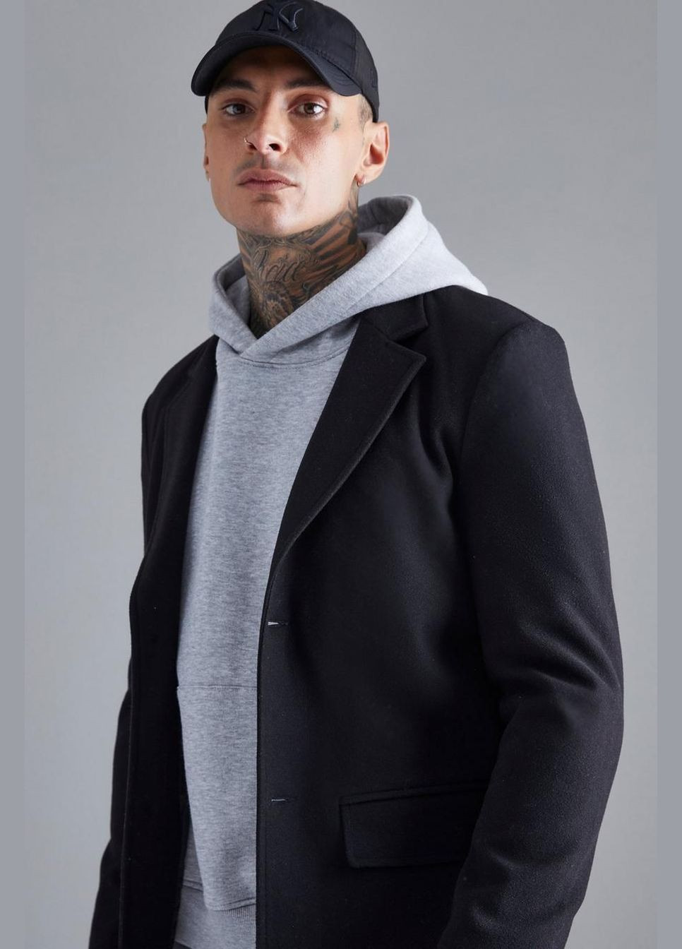 Черное Пальто Boohoo