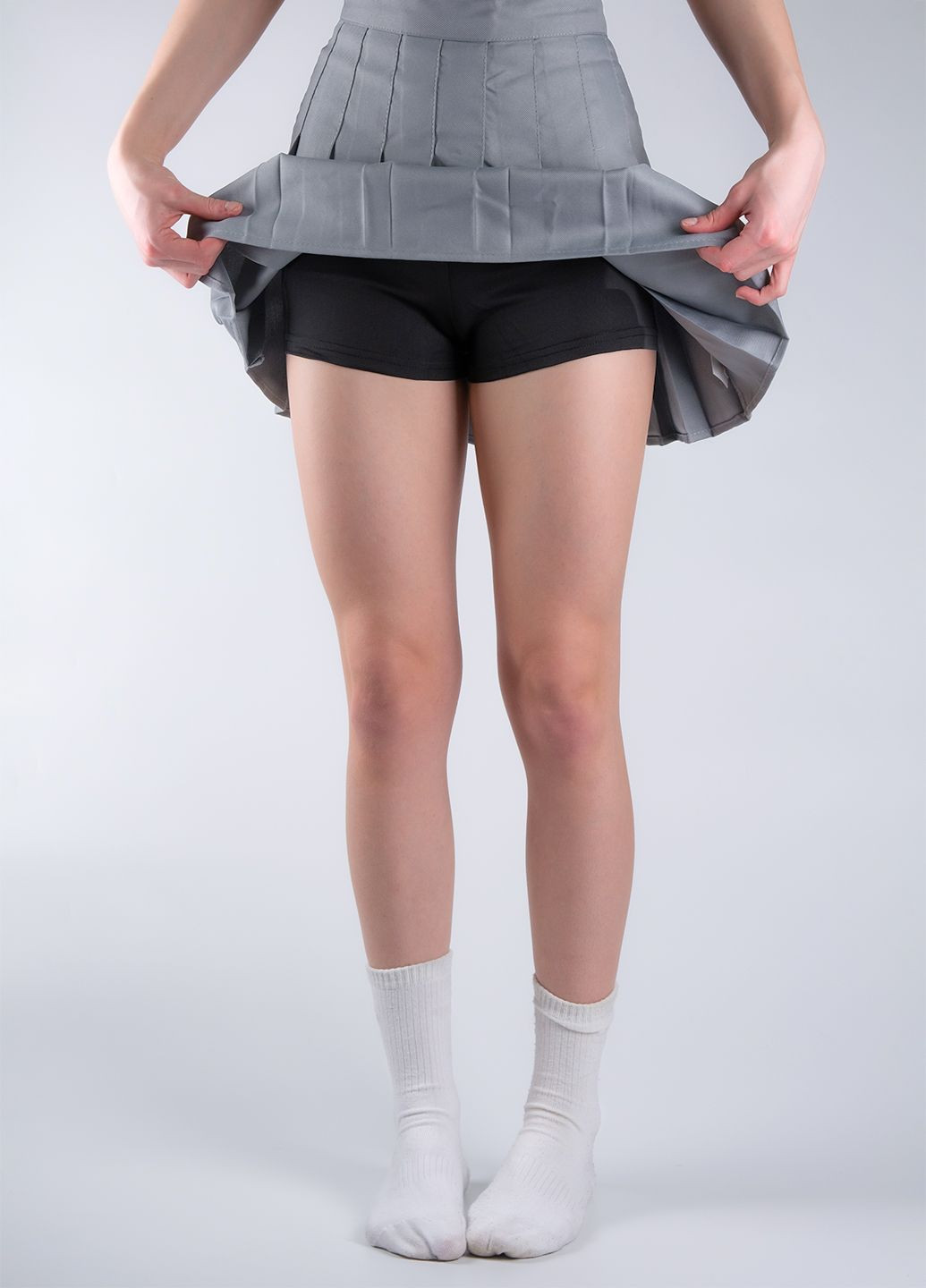Серая кэжуал, спортивная, повседневный однотонная юбка No Brand плиссе