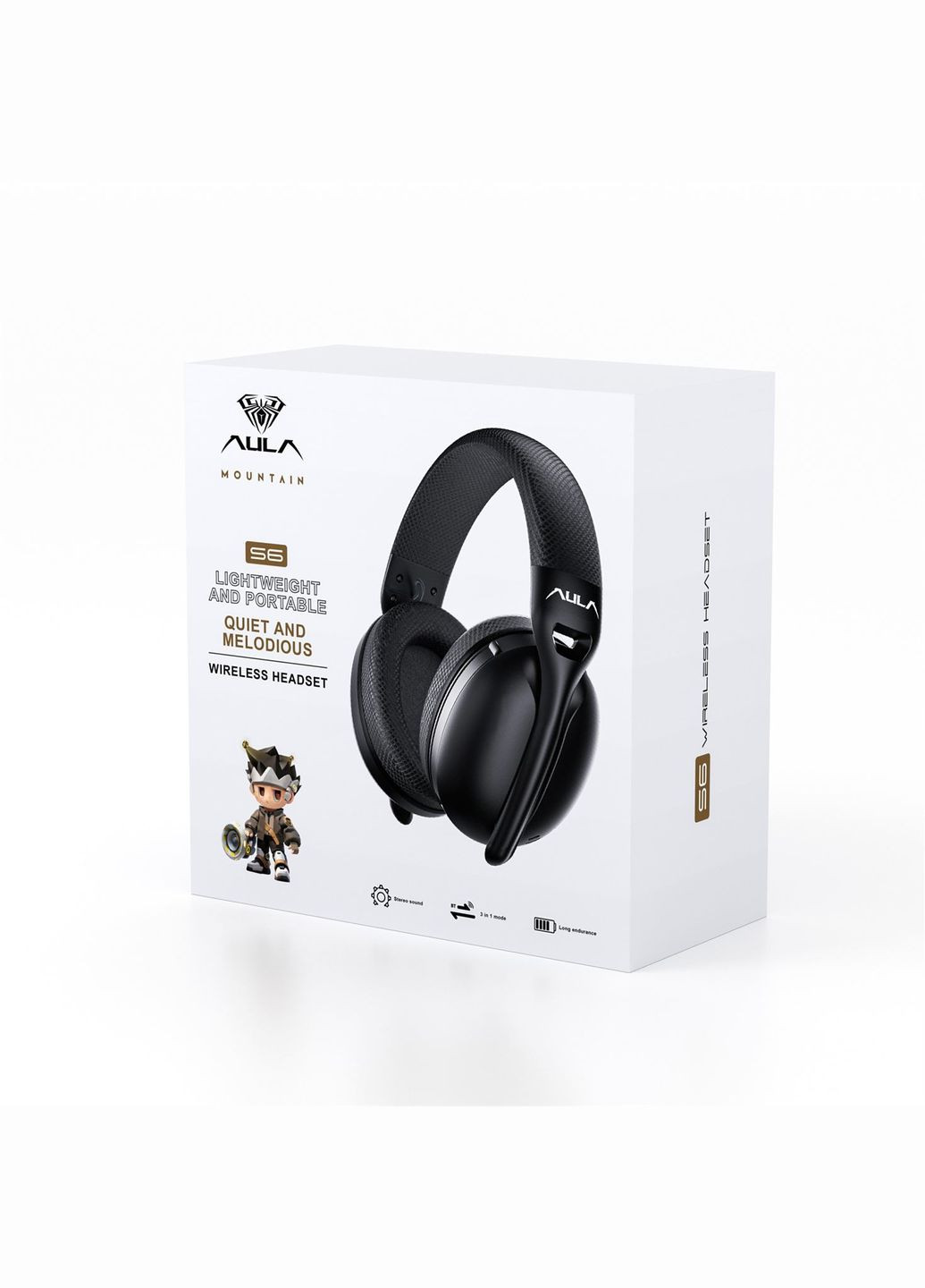 Гарнiтура S6 Wireless Headset Black (6948391235554) Aula (336954053)