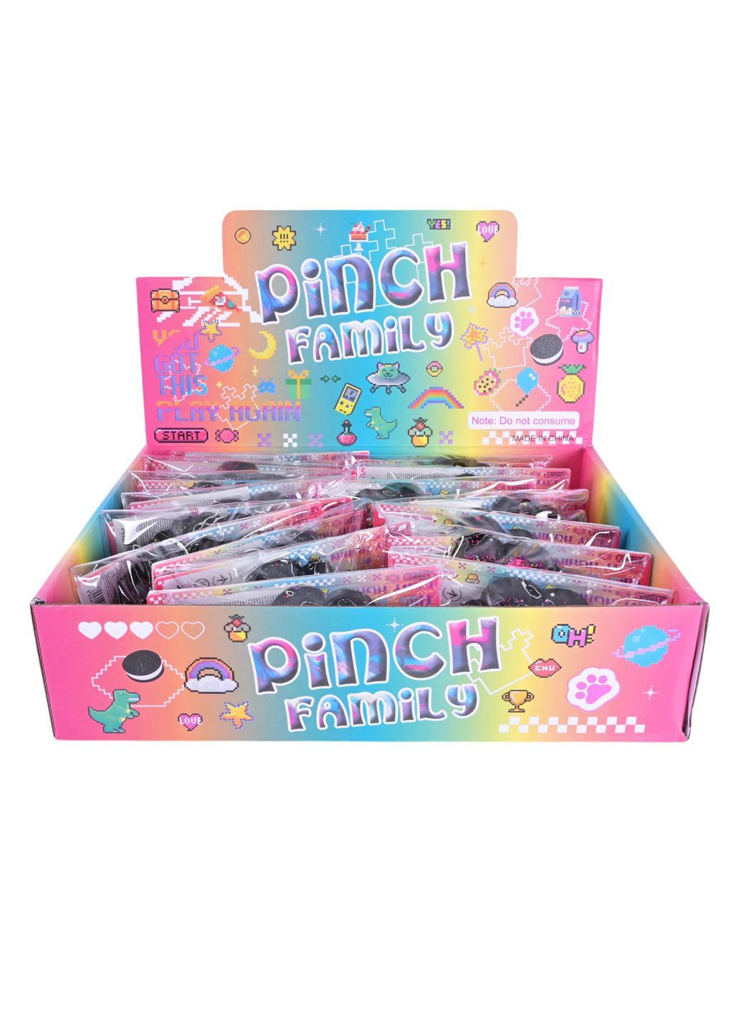 Антистресова іграшка таба лапка чорна з блискітками 6х7 см Pinch Family в асортименті - No Brand C29305 (371925623)