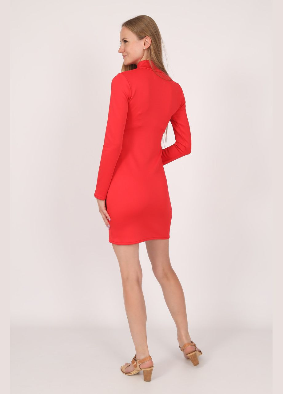 Червона ділова сукня-гольф жіноча, обтягуюча, трикотажна, коротка. чорний No Brand