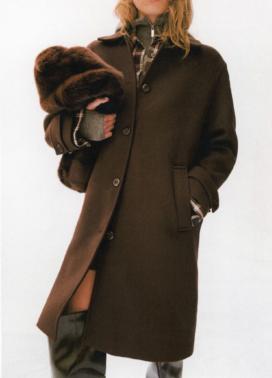 Темно-коричневое демисезонное Пальто H&M