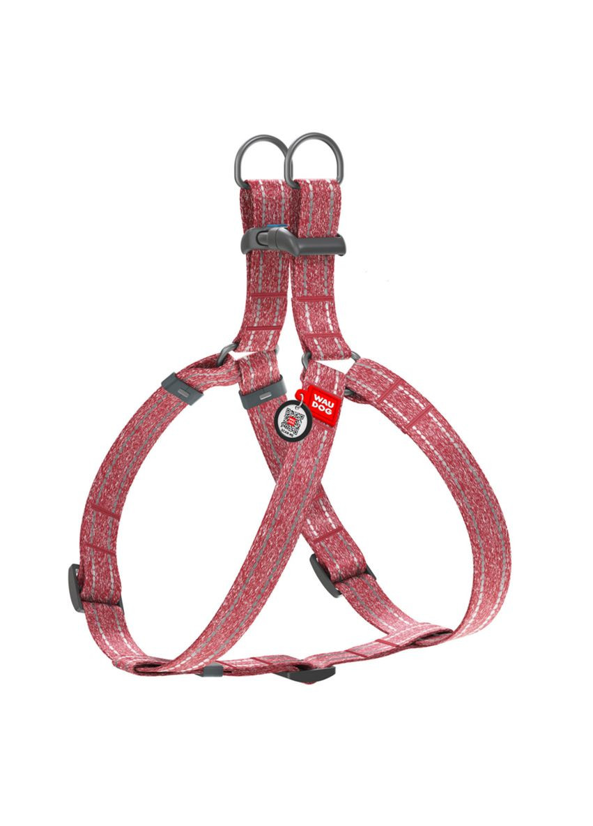 Шлей Re-cotton с QR паспортом, S, Ш 15 мм, Д 40-55 см красный WAUDOG (322642055)