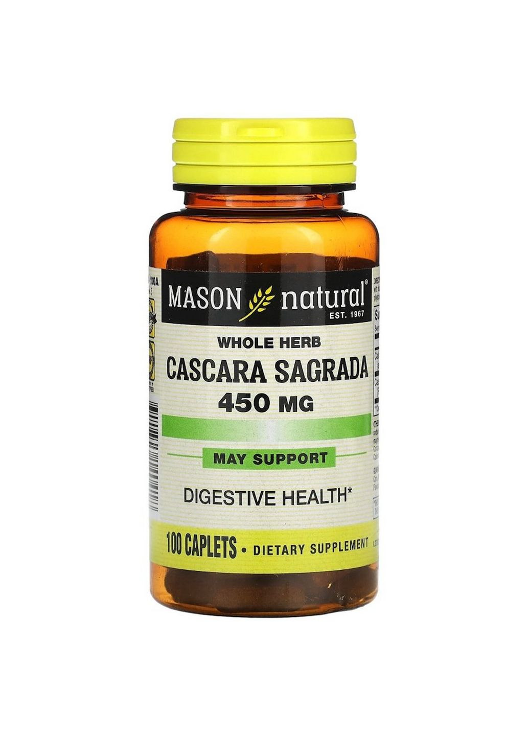 Натуральна добавка Whole Herb Cascara Sagrada, 100 каплет Mason Natural (293421168)