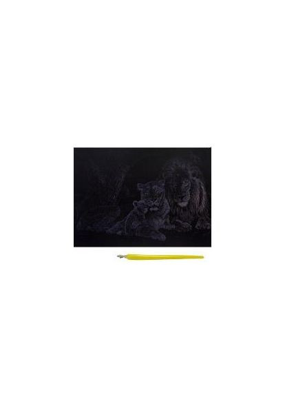 Гравюра "Silver Metallic: Сім'я левів" (А4) Економ Danko toys (ГрА4) No Brand (322575483)