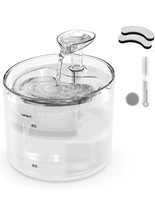 Питний фонтан для кішок і собак WF100 1.6L, поїлка для кота і собак з фільтром Білий NPET (299915606)