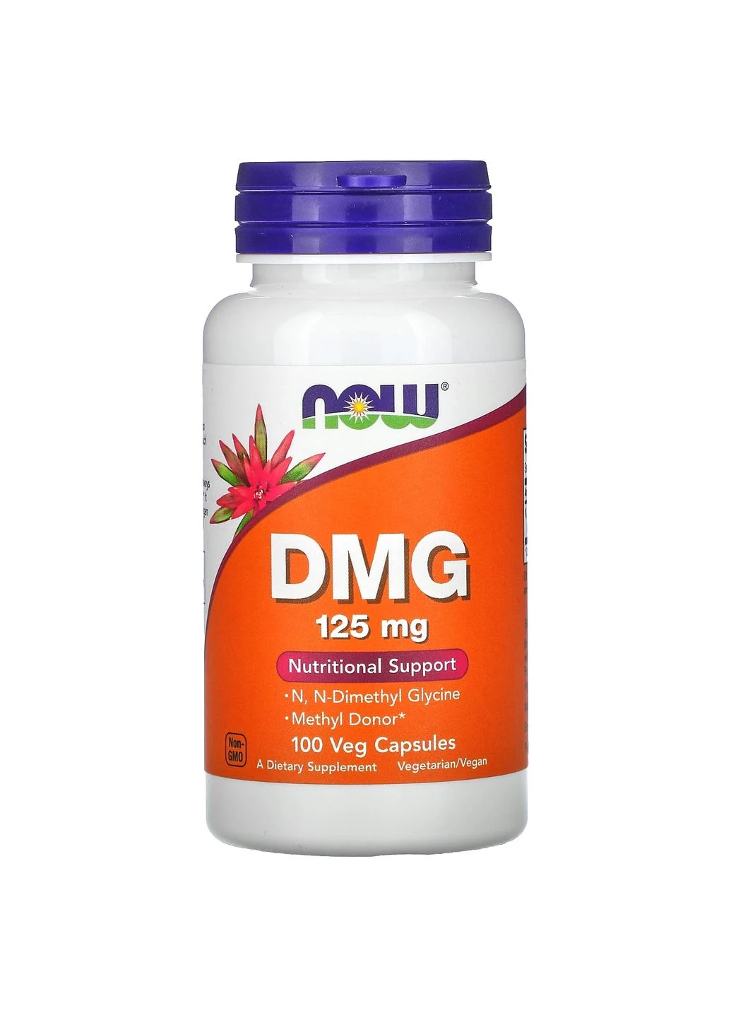 Диметилгліцин, DMG,, 125 мг, 100 вегетаріанських капсул Now Foods (394182408)