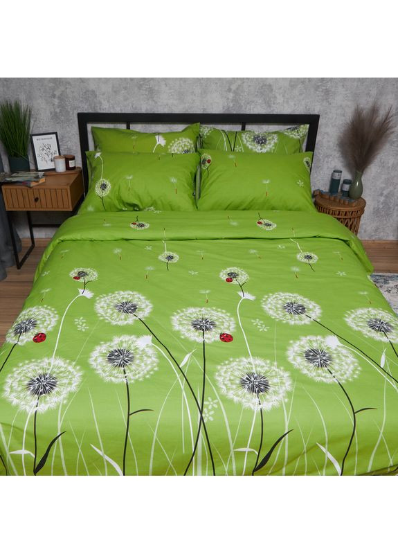 Комплект постельного белья Бязь Gold Люкс «» Полуторный Евро 160х220 наволочки 4х50х70 (MS-820006393) Moon&Star Green Harmony (356115878)