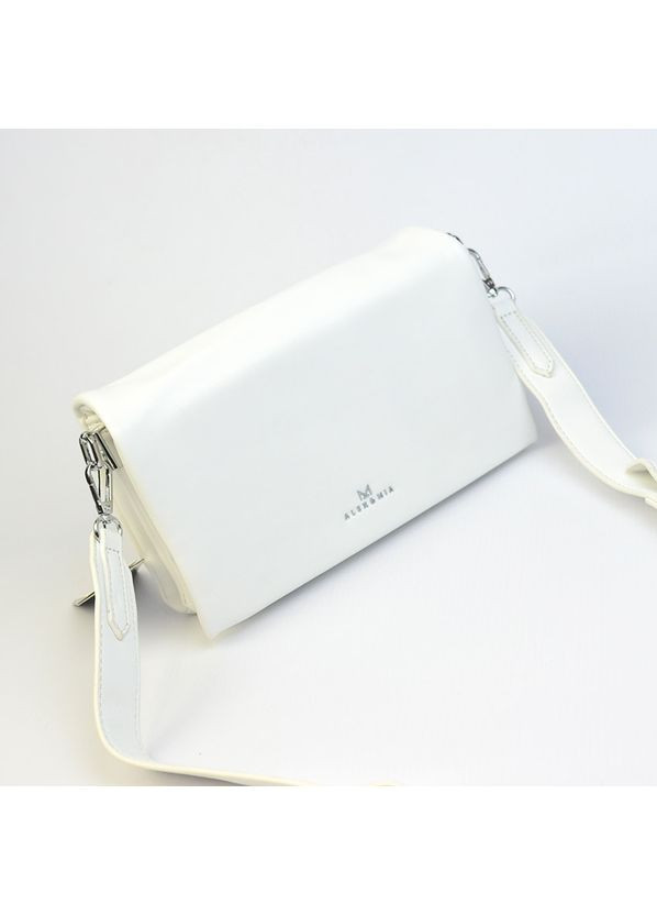 Белая женская маленькая сумка клатч кросс боди на три отделения через плечо Alex&Mia (354182794)
