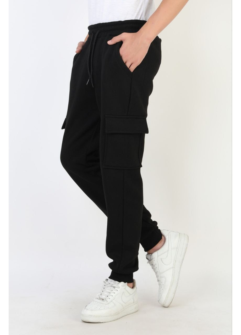 Черные спортивные, повседневный зимние брюки джоггеры No Brand