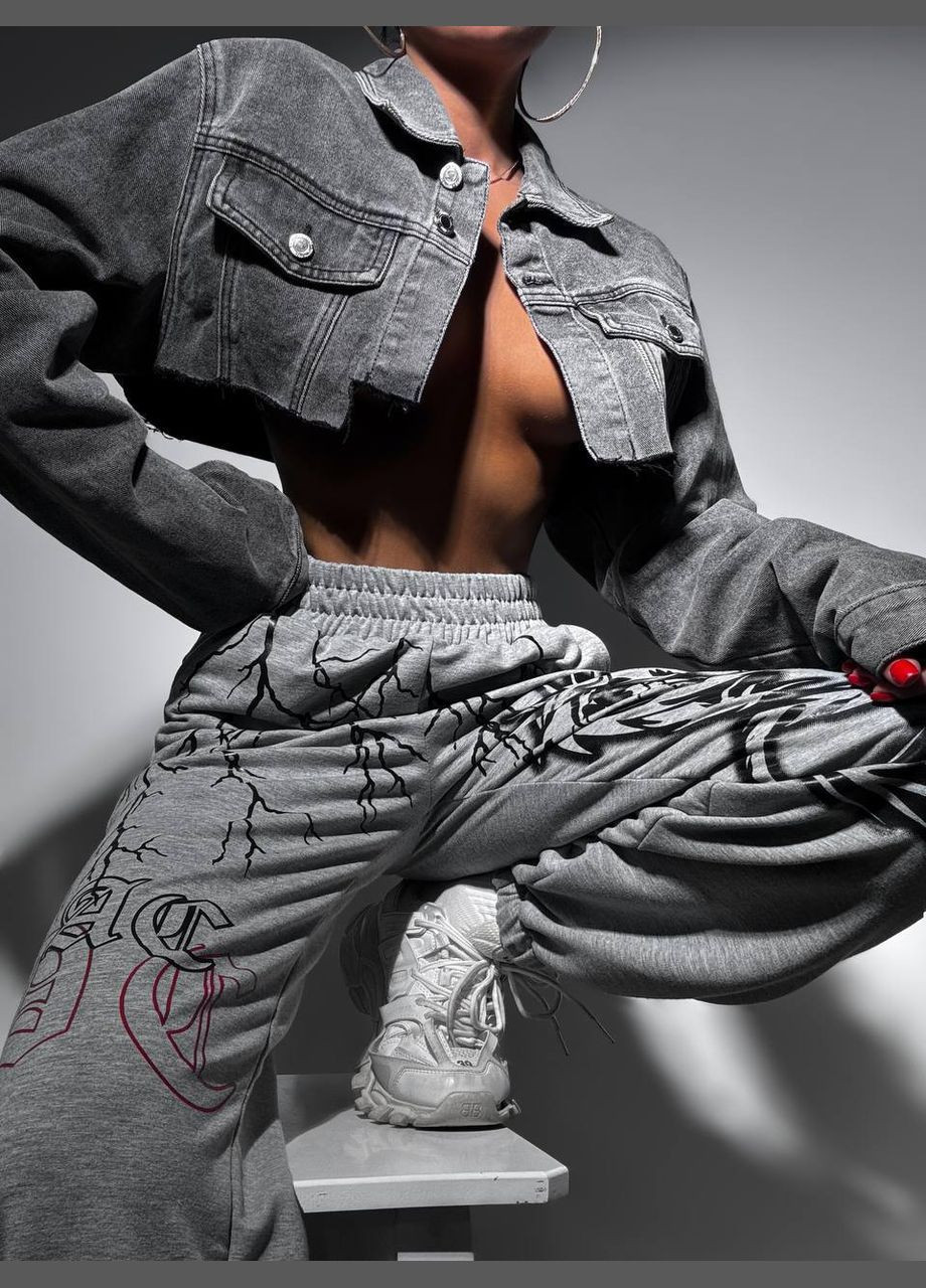 Брюки джогеры со стильным принтом No Brand (314903640)