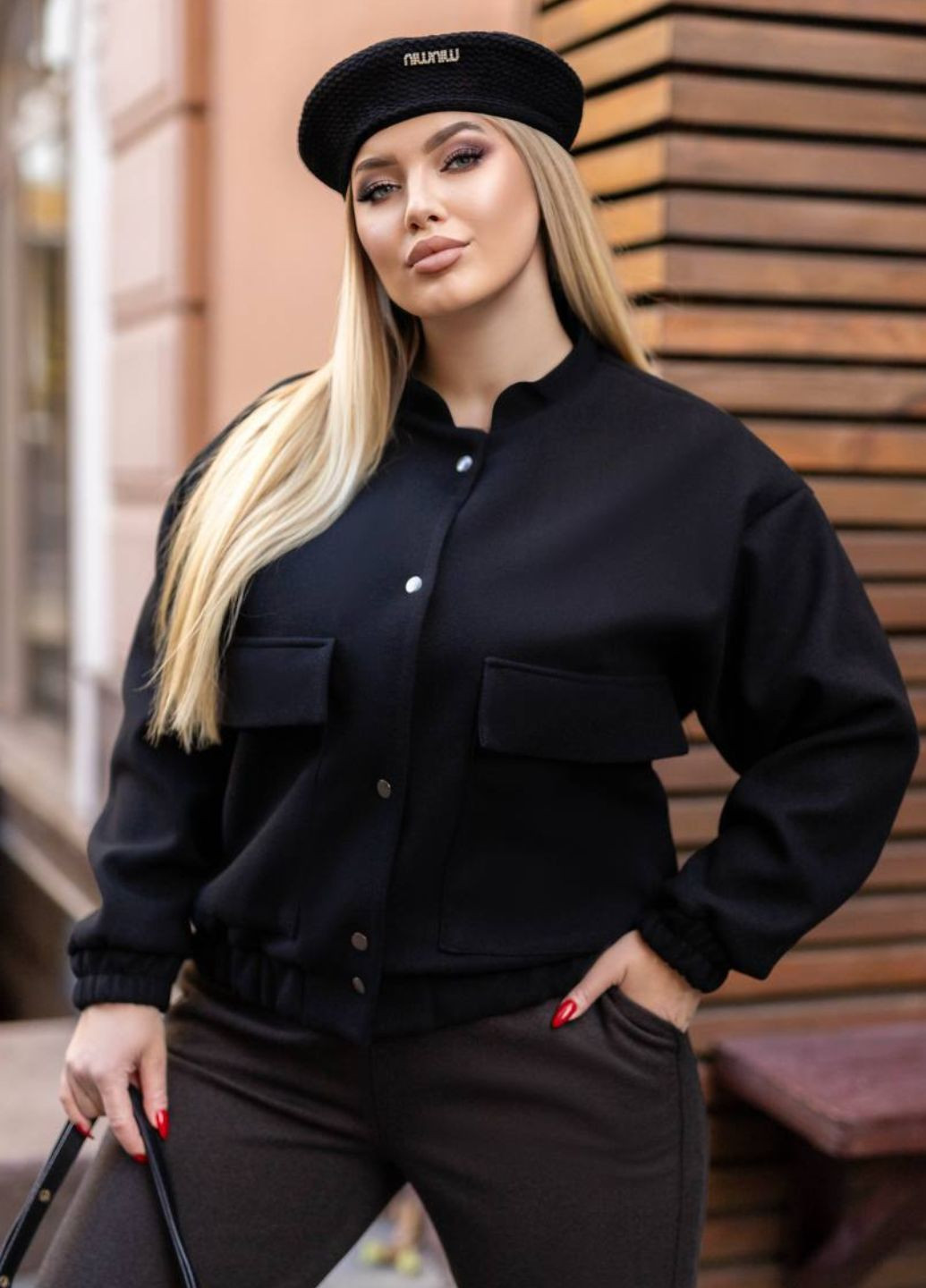 Бомбер з преміум вовни Україна на кнопках (326584921)