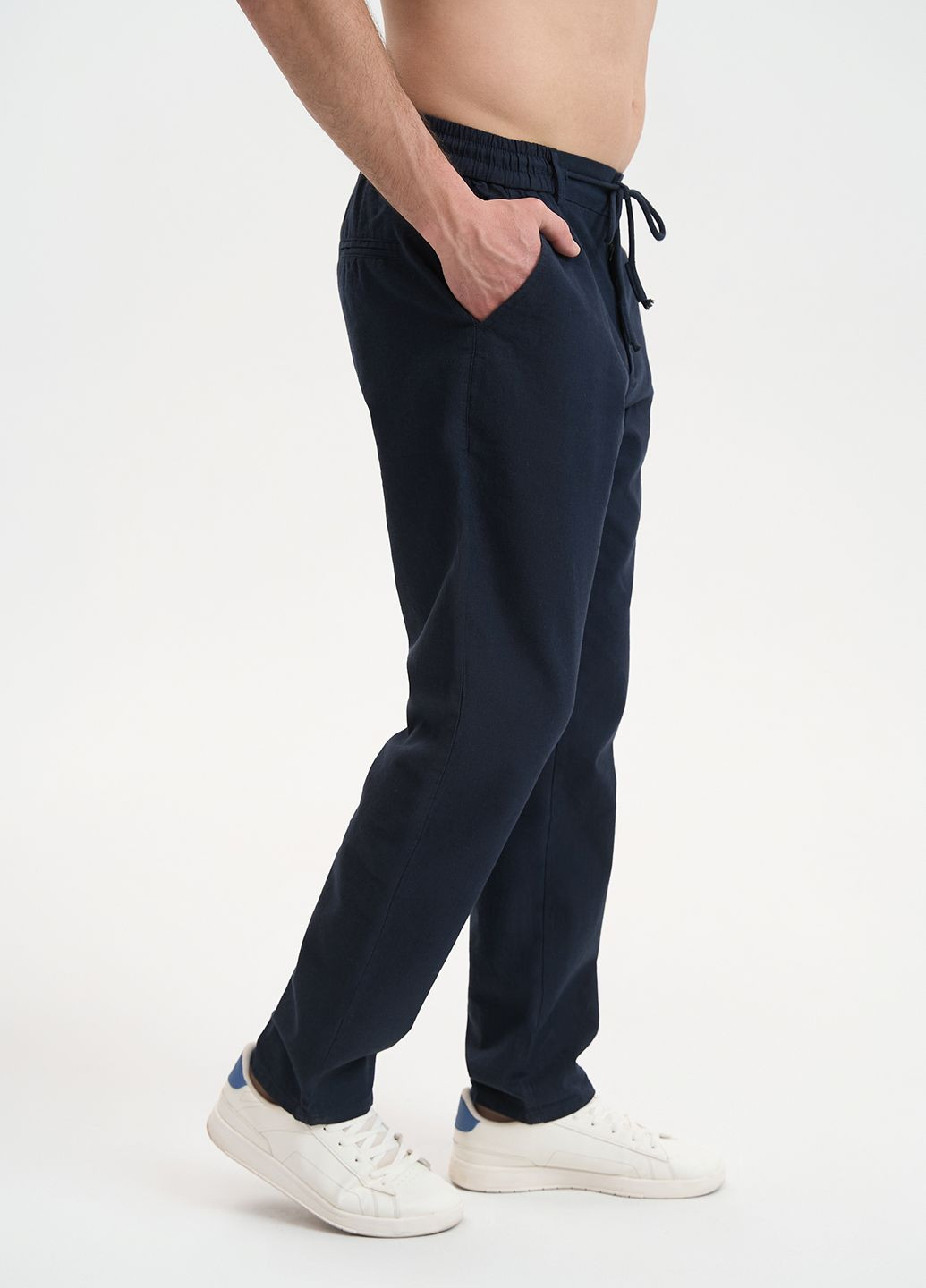 Темно-синие повседневный летние прямые брюки X hey