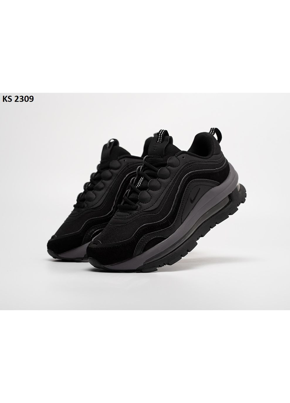 Черные демисезонные кроссовки мужские nike air max 97 futura black найк аир макс 97 No Brand