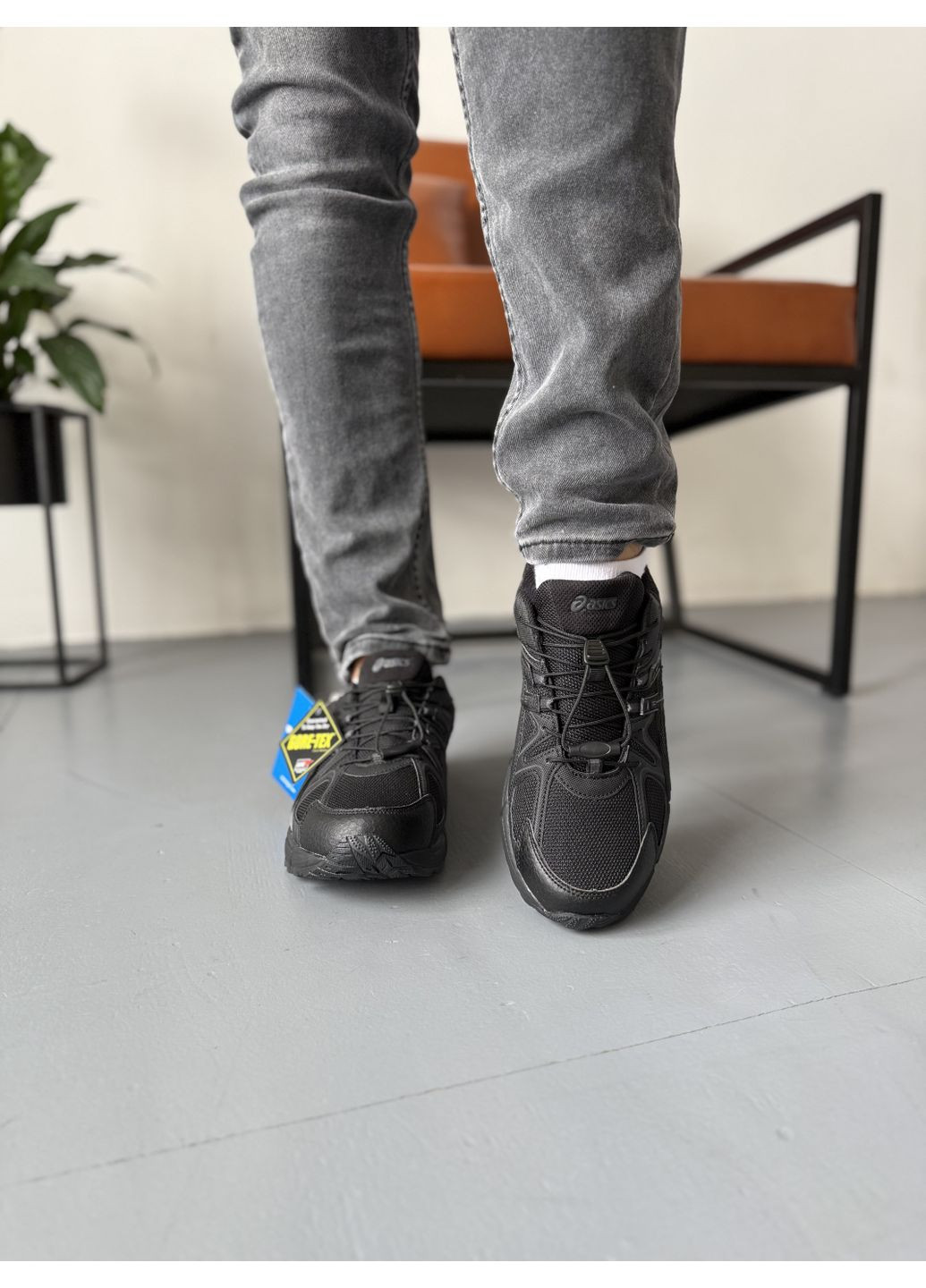 Чорні Осінні кросівки чоловічі asics gel-kahana 8 black gore-tex асікс гель кахано No Brand