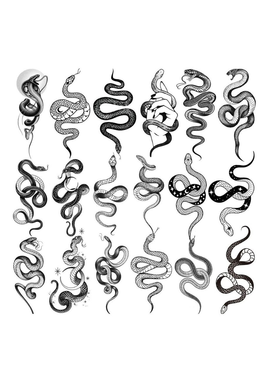 Тимчасове водостійке тату, наклейка SK-576 змія, 10,5x6 см No Brand (298414369)