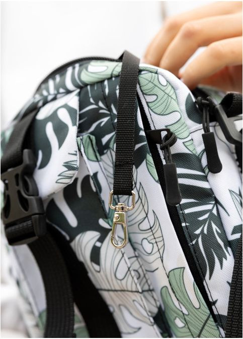 Жіноча тканинна сумка месенджер через плече принт Leaves (1123017617) Sambag (361244738)