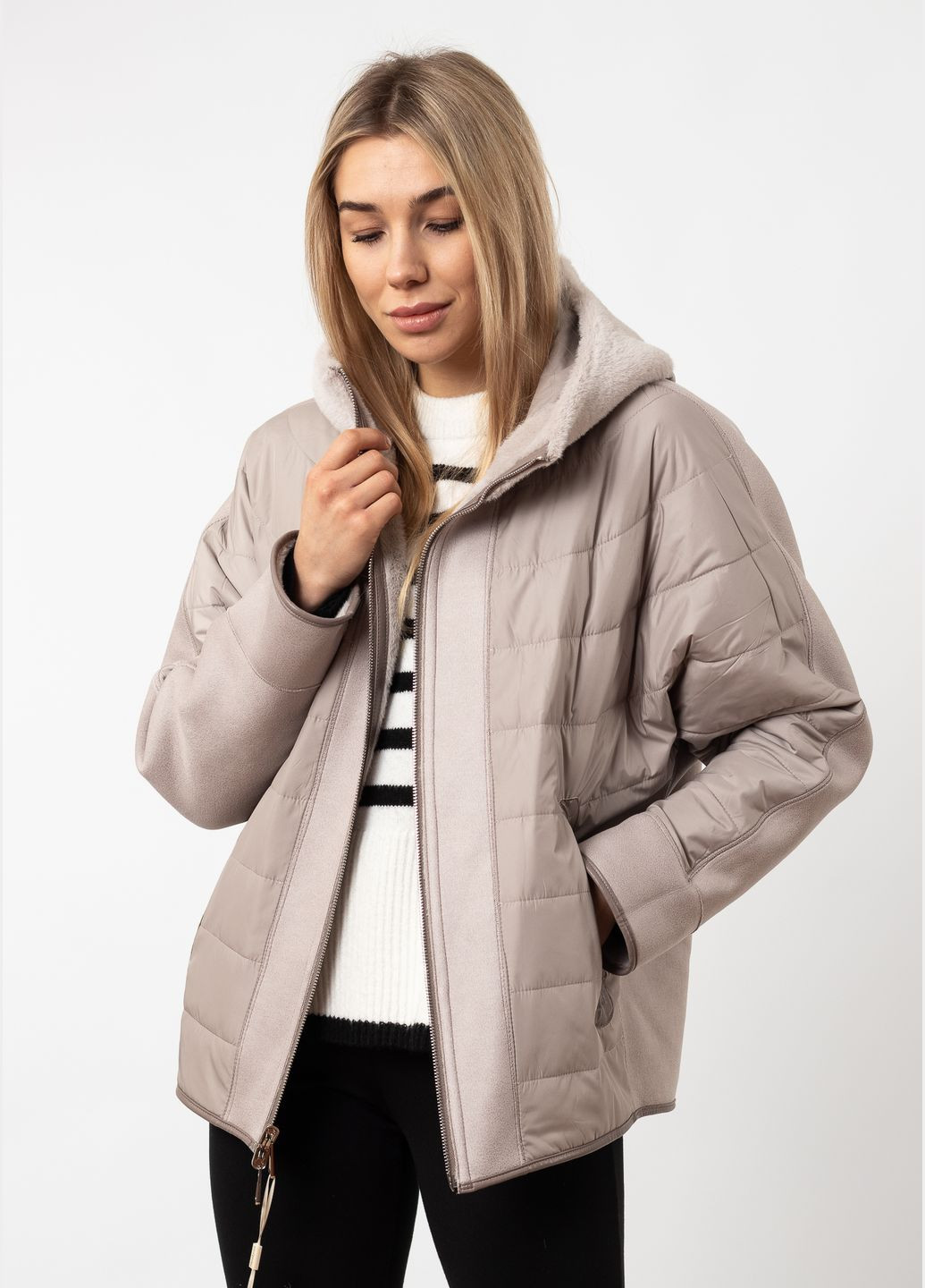 Сіро-бежева куртка (к837) MissLynx