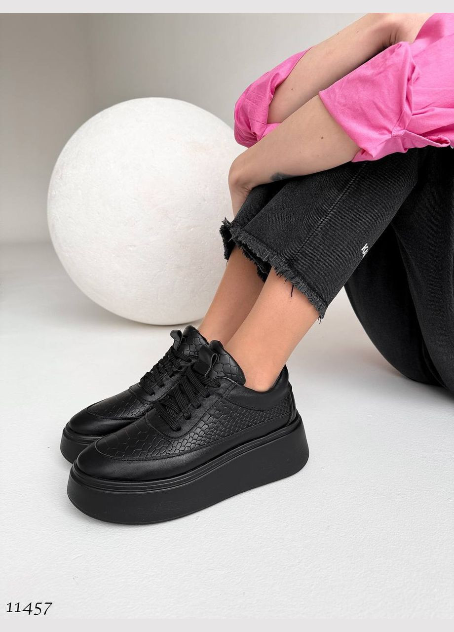 Черные демисезонные модные кроссовки No Brand