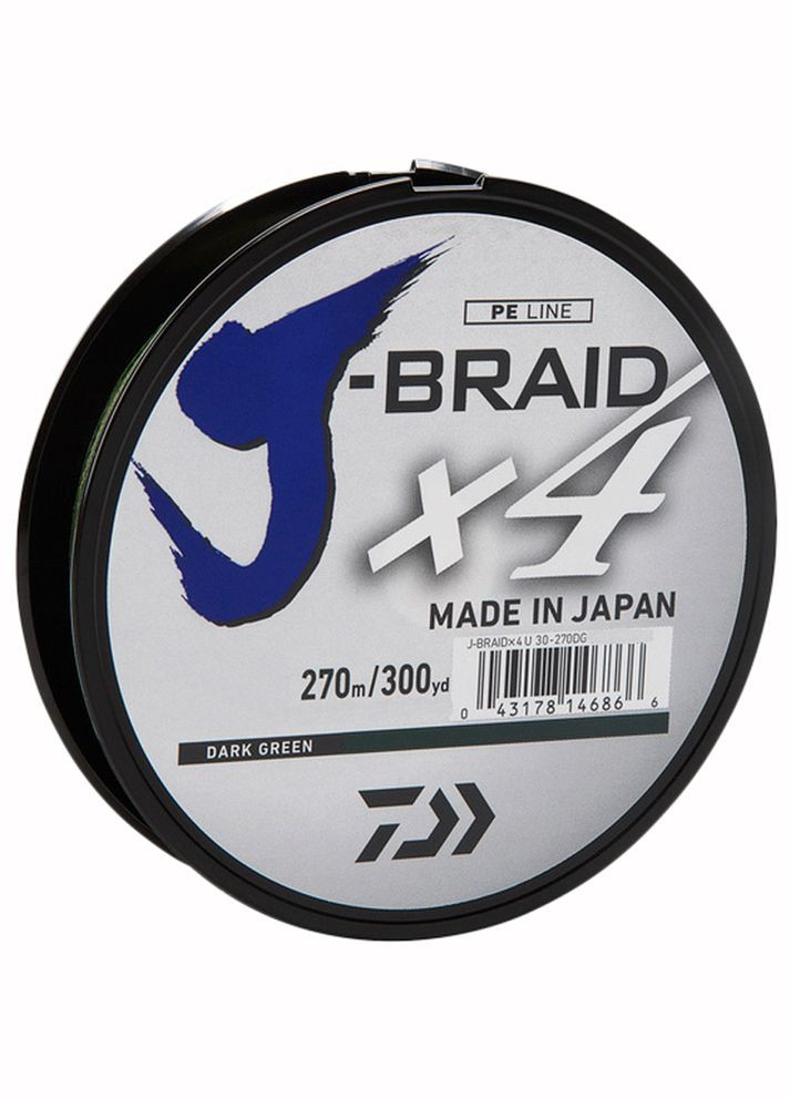 Шнур J-Braid X4E 0,19mm-270m Dark Green 12741-119 Daiwa (316517863)