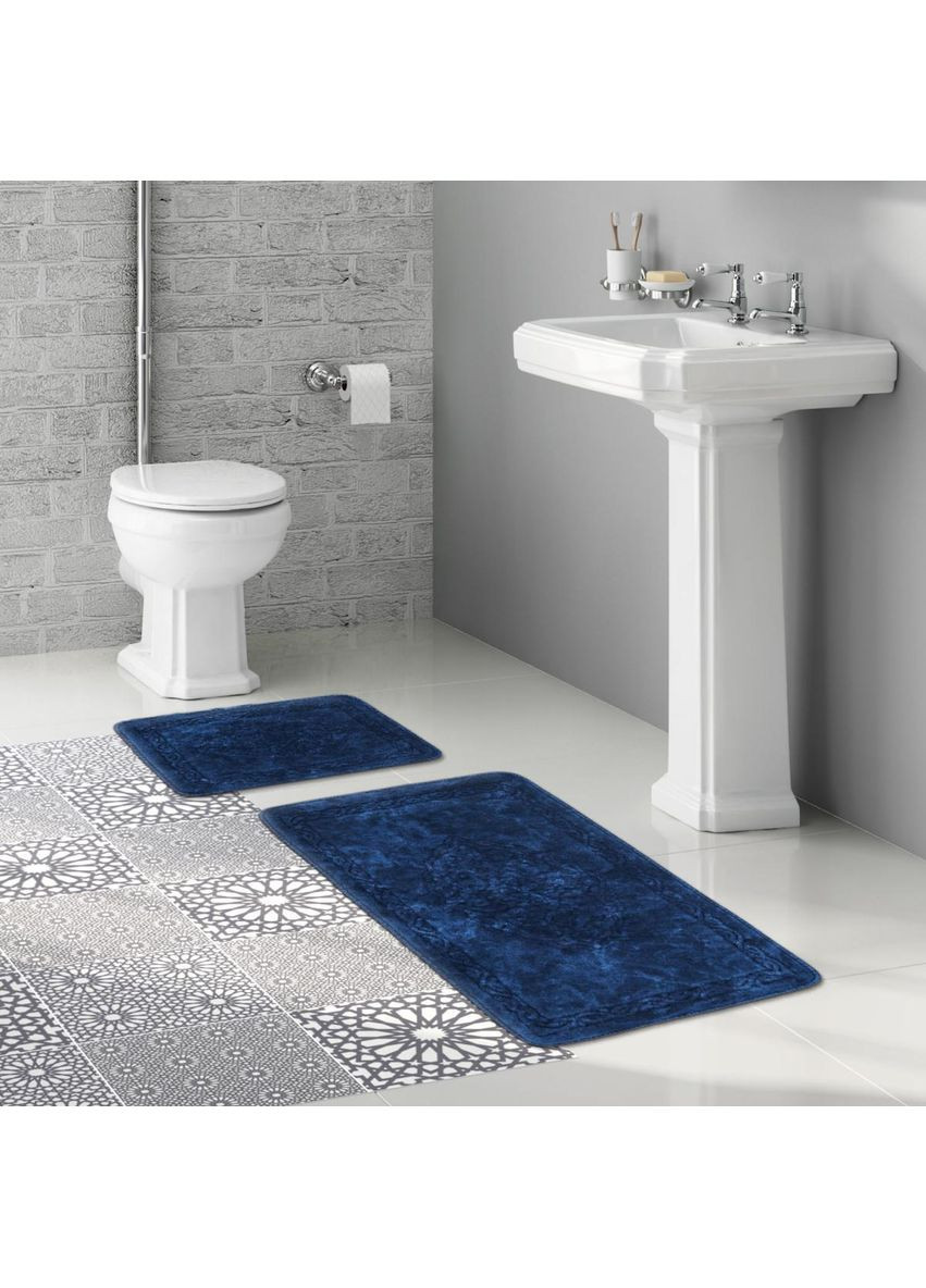 Набор ковриков для ванной Damaks AR-A107216-Dark-blue 2 предмета синих Arya (351296787)
