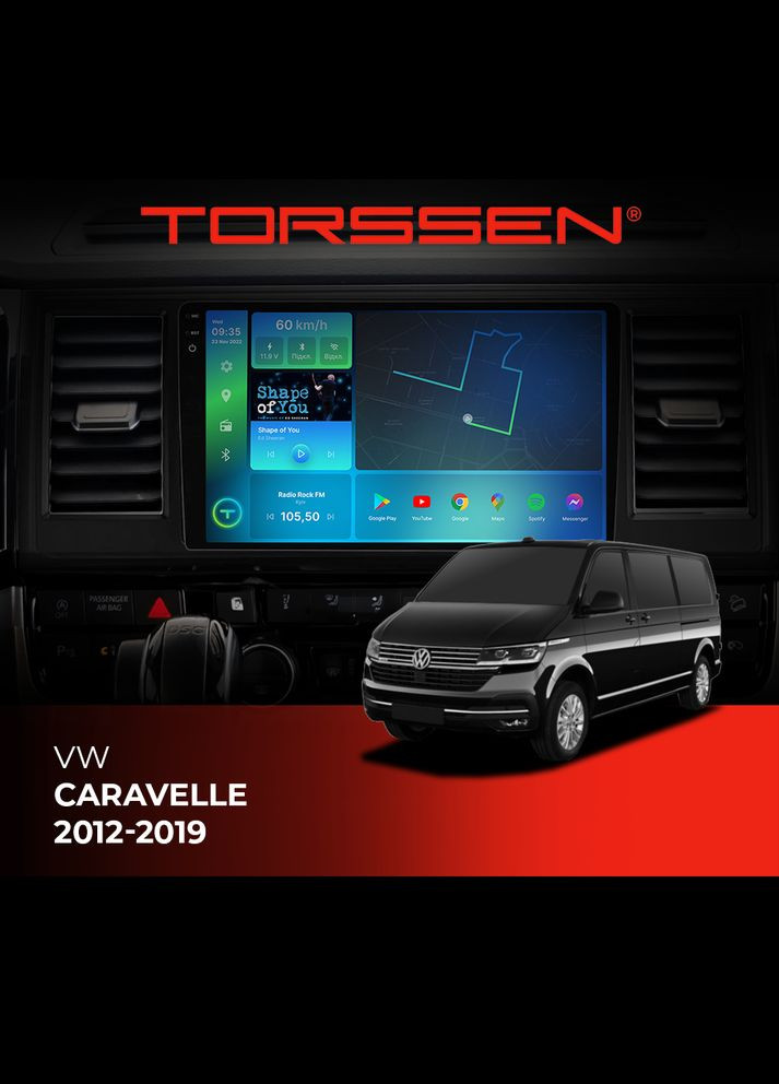 Штатна магнітола 2K VW Caravelle 12-19 FL9 4+64Gb 4G Carplay DSP Torssen (307086797)