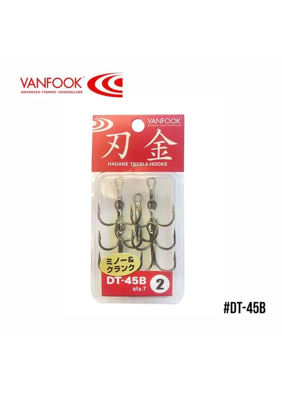 Крючок тройной Vanfook DT-45B NS Black #1/0 6шт 6 с бородкой No Brand (401850234)
