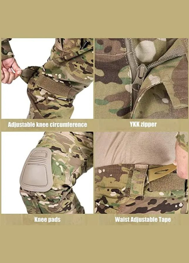 Тактические (боевые) штаны G2 (мультикам) плотные, штаны тактические с наколенниками XL IDOGEAR (301649735)