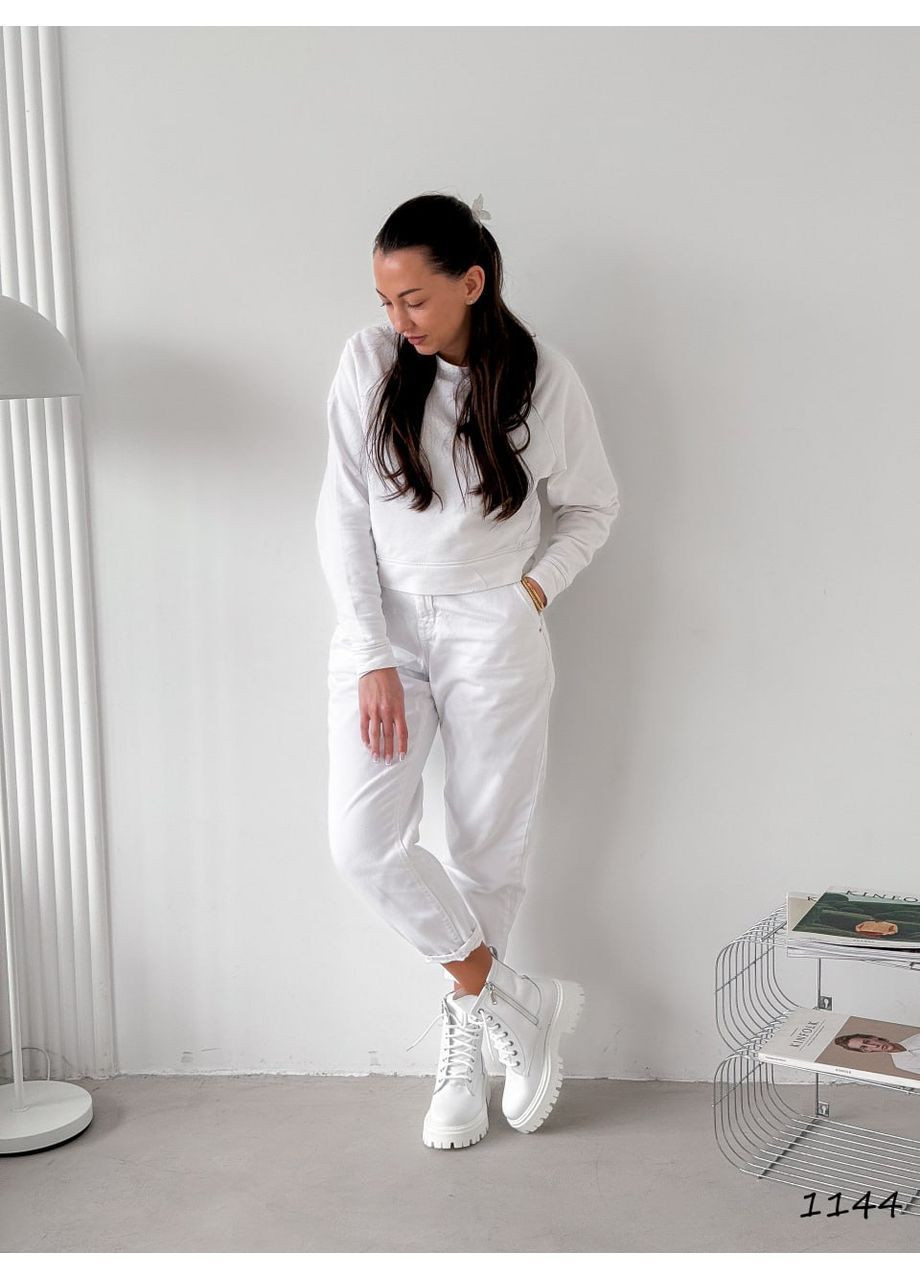 Осенние белые ботинки No Brand