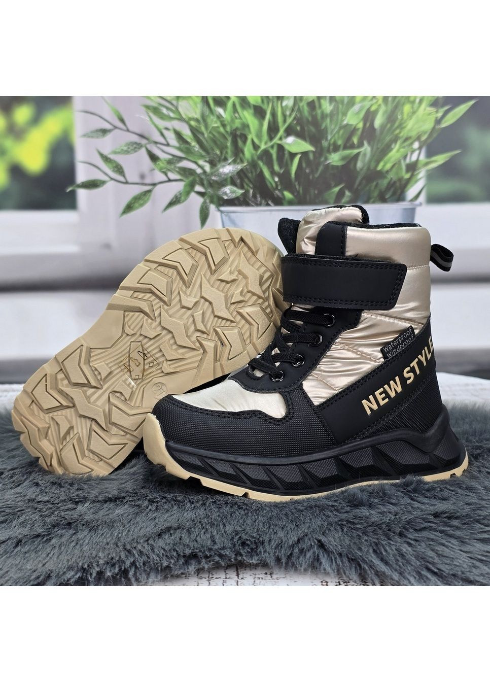 Черевики дитячі зимові для дівчинки Bi&Ki бежеві на овчині Tom.M (369384024)