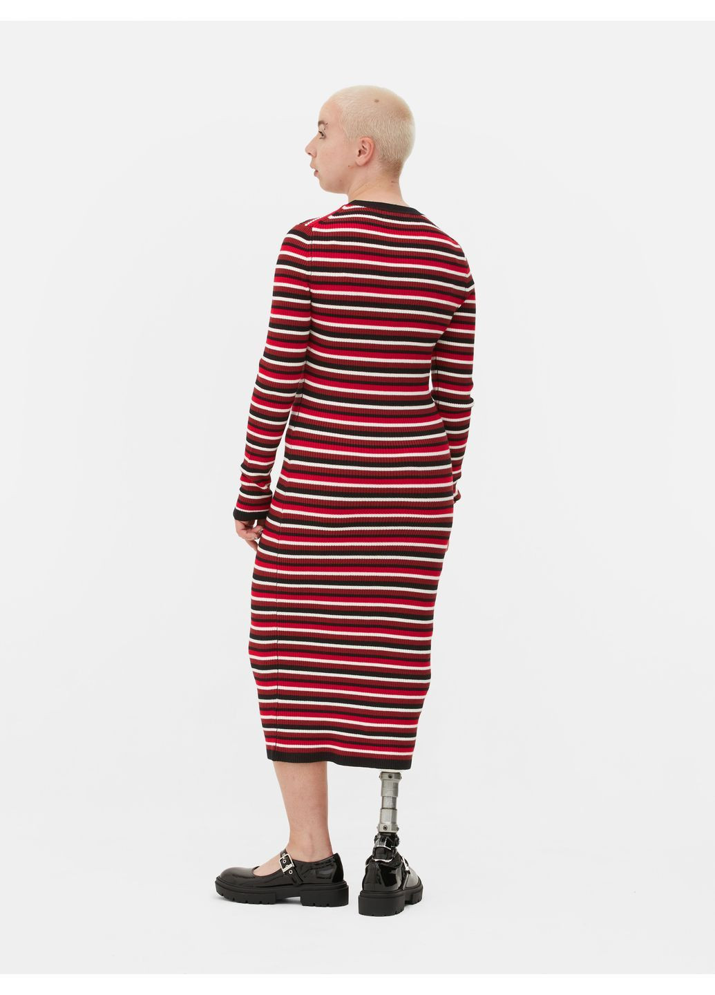 Комбинированное платье демисезон,бордовый-белый-черный, Primark