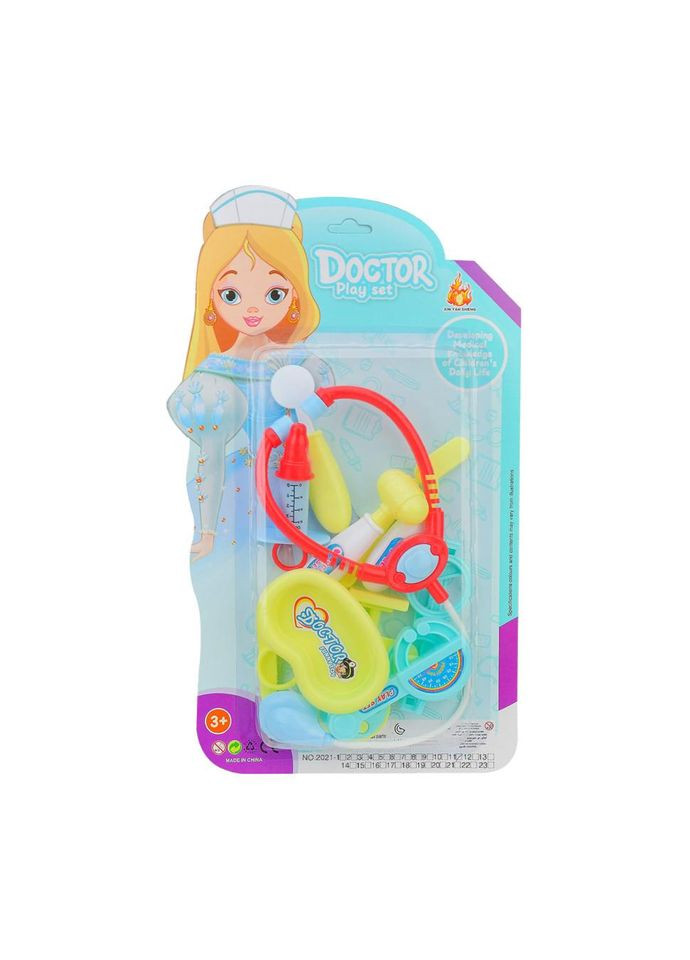 Игрушечный набор юного врача 2021-10-11, стетоскоп, аксессуары (Бирюзовый) No Brand (330608177)