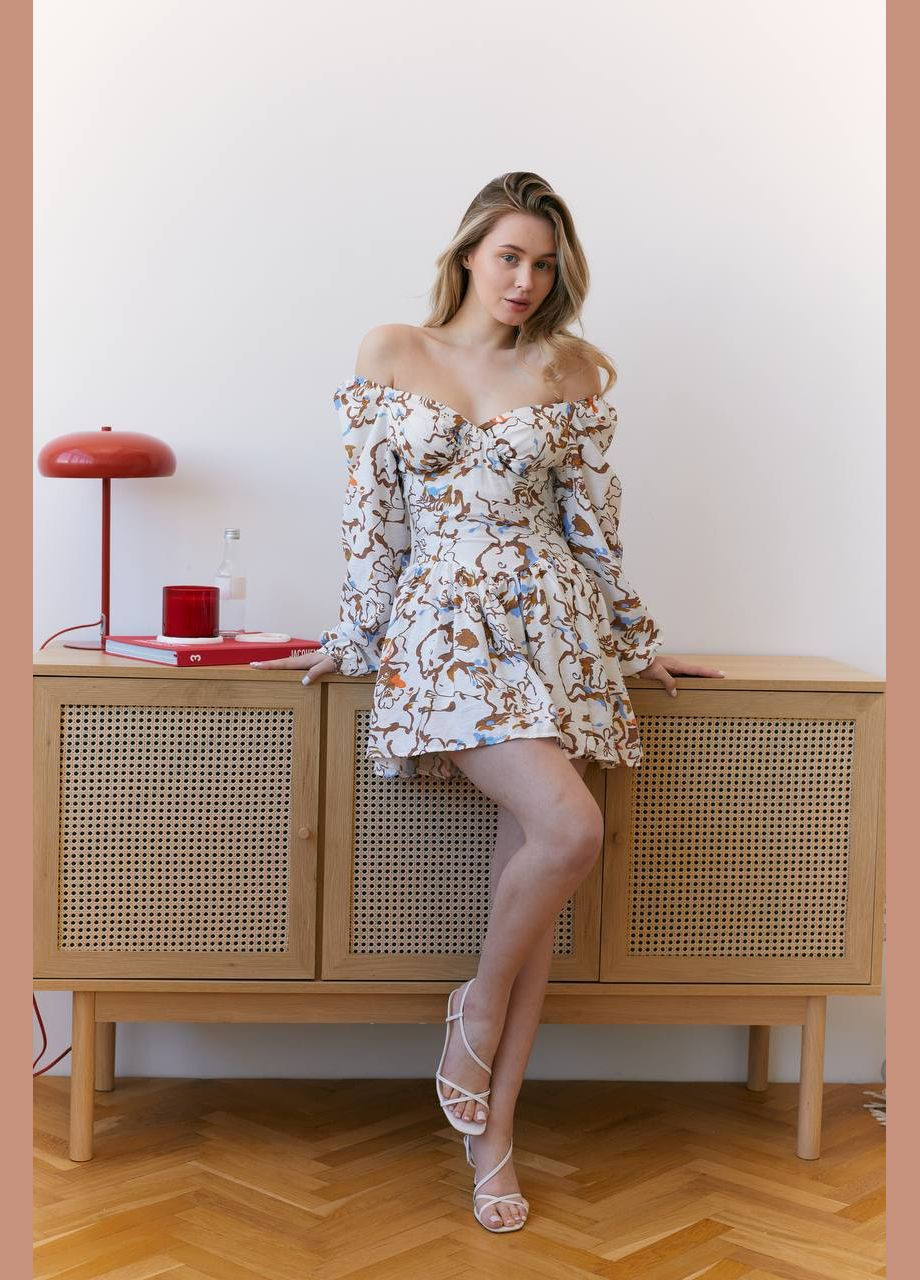 Желтое кэжуал платье N.Family с цветочным принтом