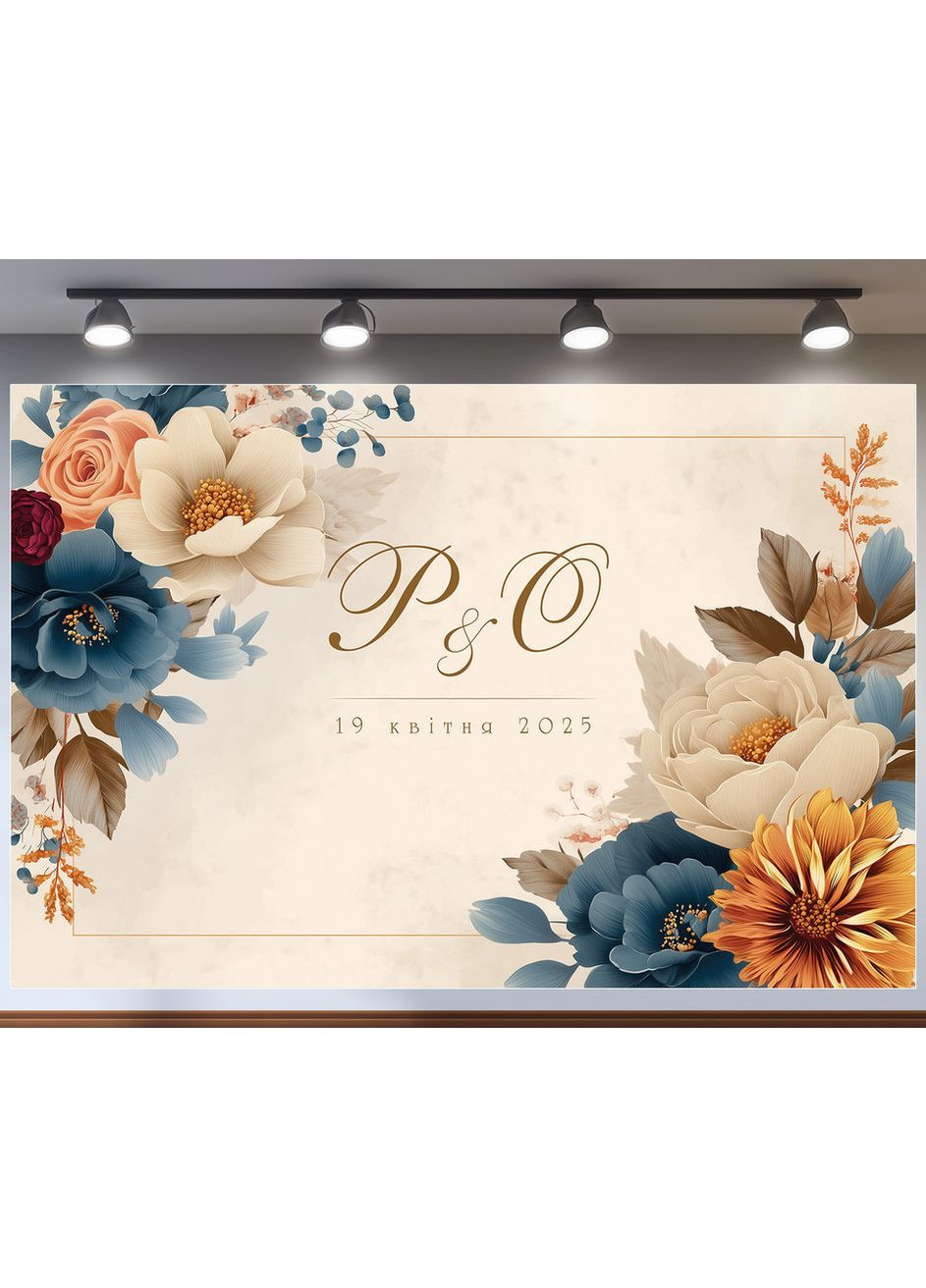 Свадебный баннер для фотозоны 3×2 м с люверсами, литой 440 г/м², №45345 Vinylpex (361032819)
