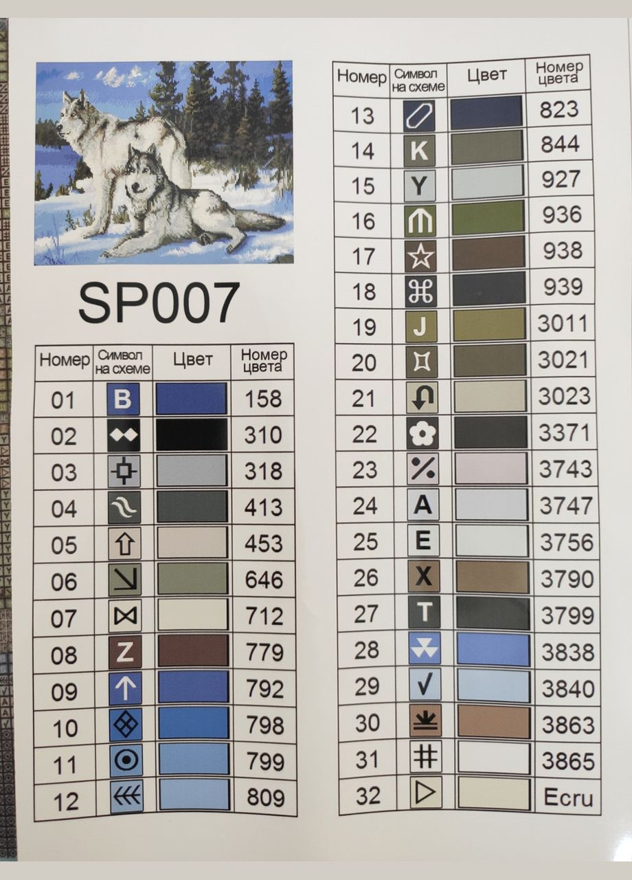 Набір алмазної мозаїки 40х50 Вовки на снігу SP007 ColorArt (299772305)