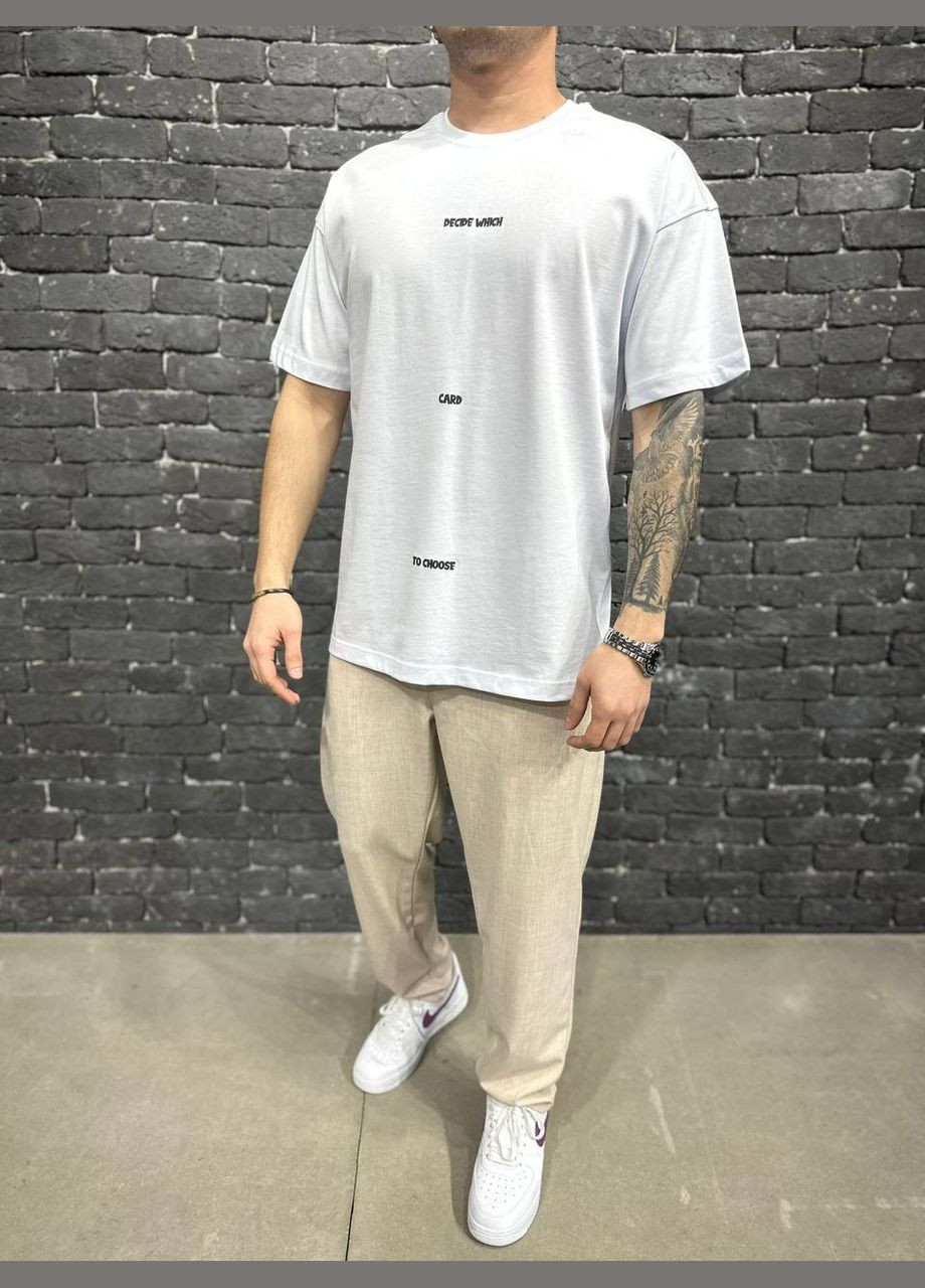 Белая мужская футболка хлопок No Brand