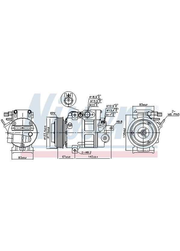 Компрессор кондиционера HYUNDAI SANTA FE (CM) (06-) 2.0 CRDI HYUNDAI SANTA FE (CM) (06-) 2.2 CRDI (NI 890685) Nissens (355340258)