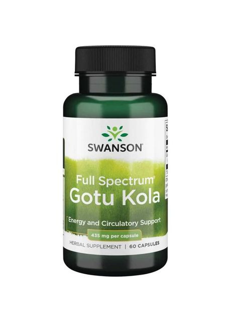 Центелла азиатская 435 мг Gotu Kola улучшение памяти и сосудов 60 капсул Swanson (263686551)