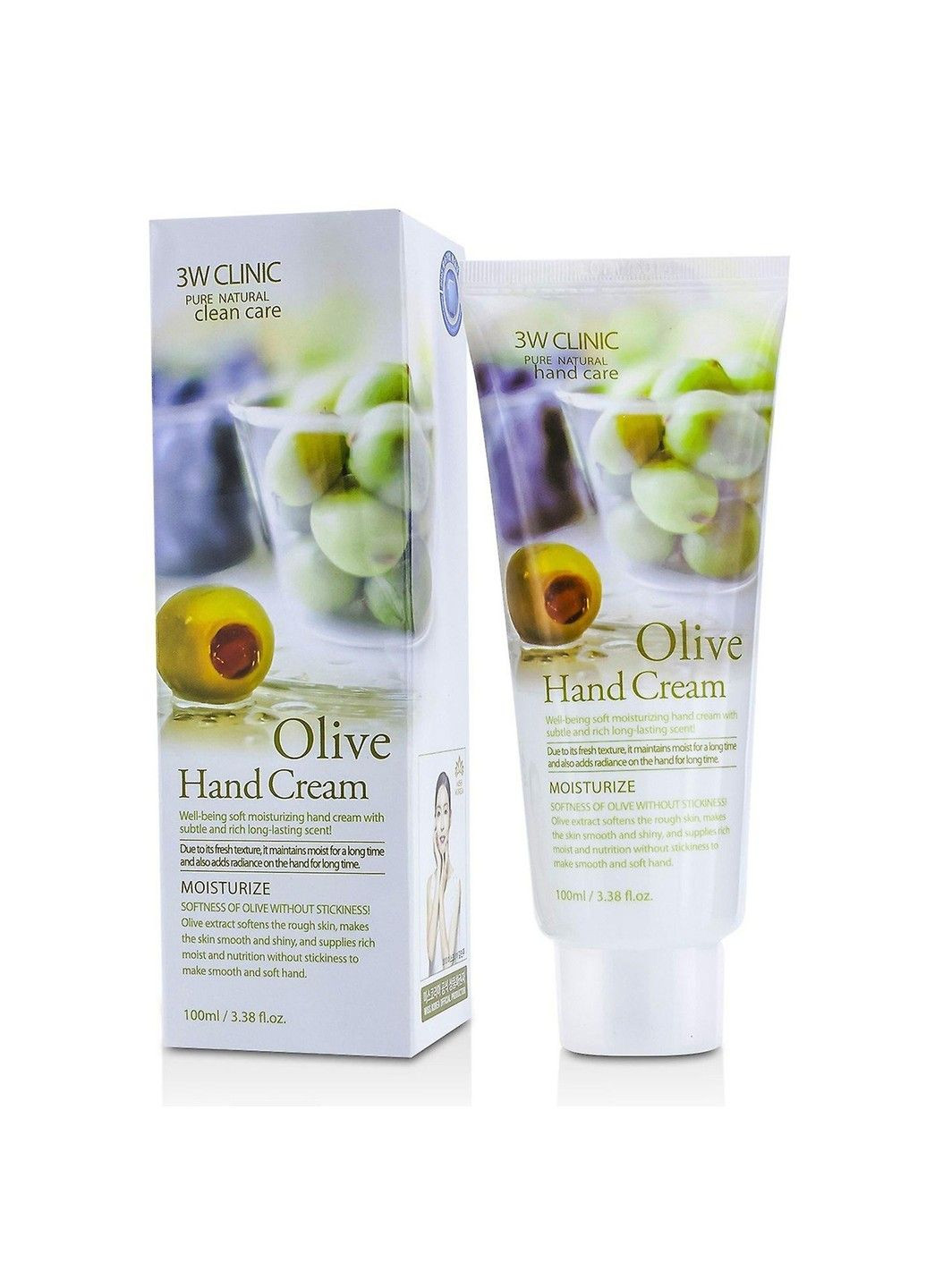 Крем для рук пом'якшуючий з екстрактом оливи Olive Hand Cream, 100 мл 3W Clinic (285813600)